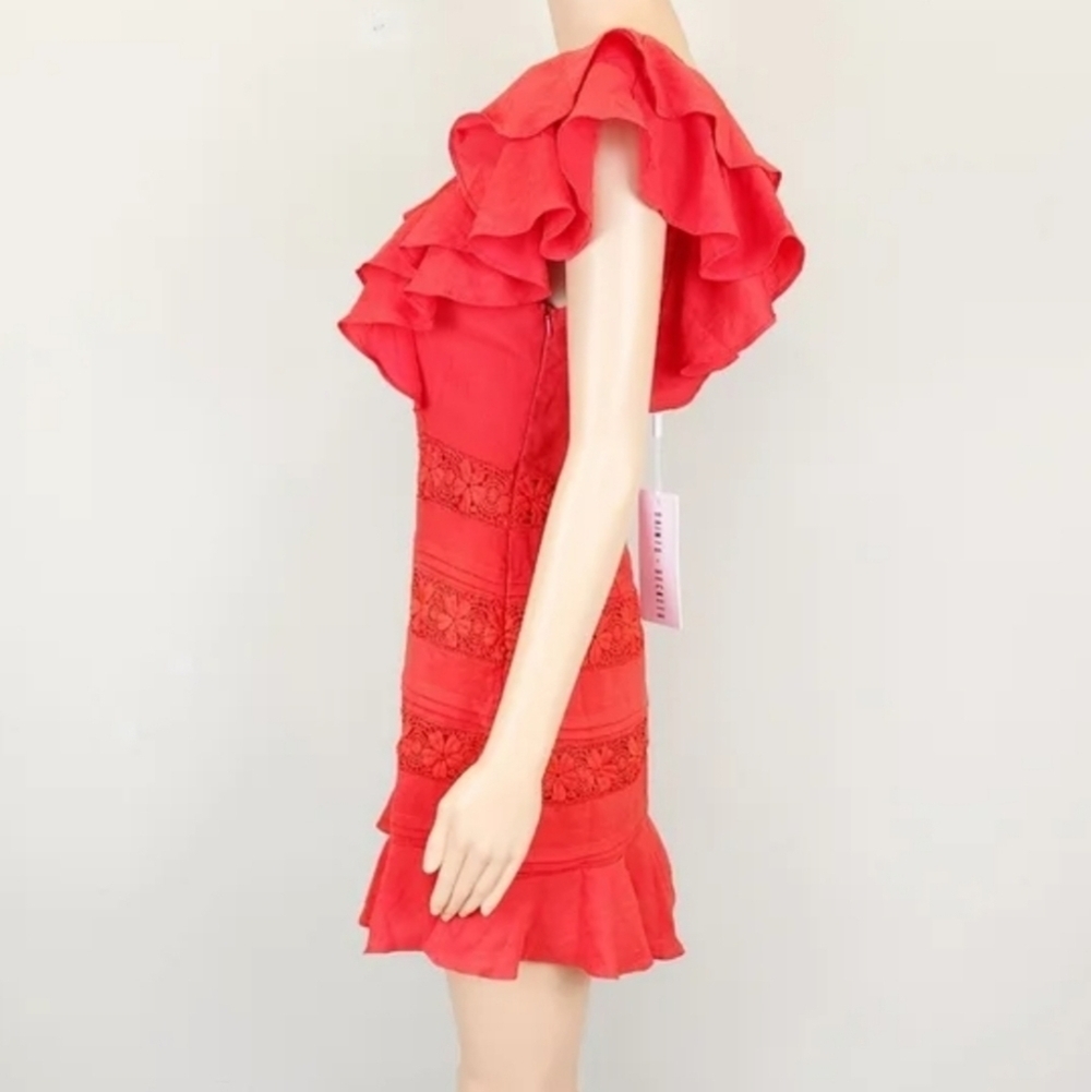 Saints + Secrets Ruffle Shoulder Mini Dress - Picture 5 of 13